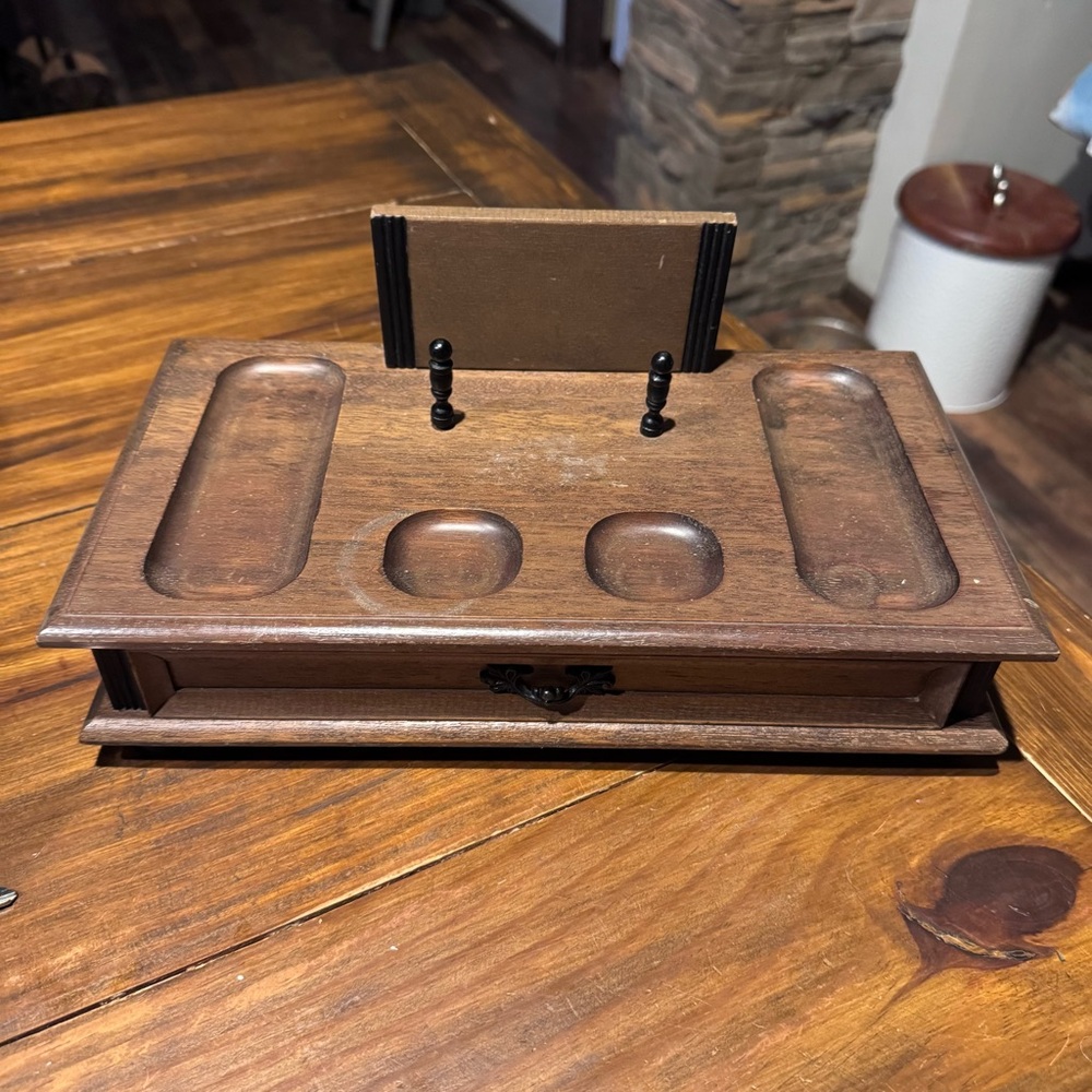 Vintage Modern Royal London Mens Wooden Valet Jewelry Box MCM